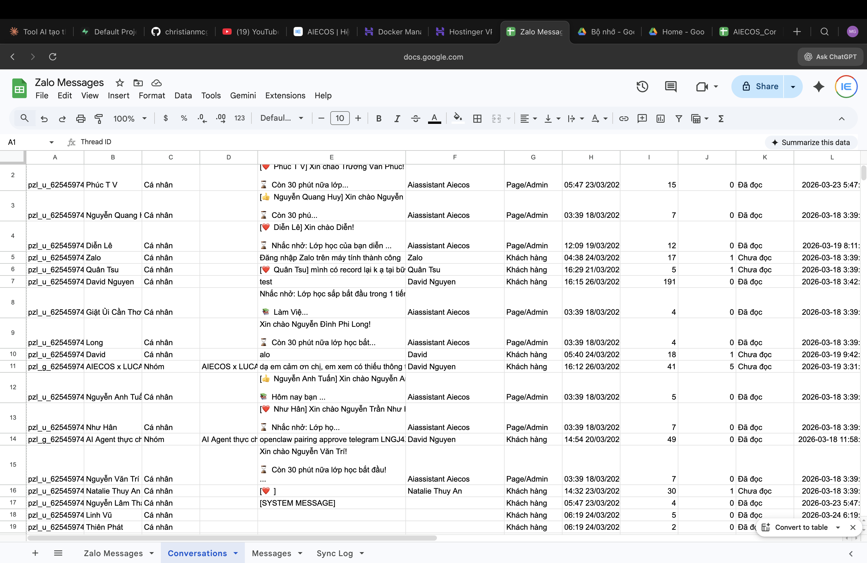 Content Script Zalo Web